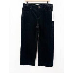 Tribal Corduroy Pants Women’s SZ 10 NWT High Rise Black Wide Leg Cotton Stretch